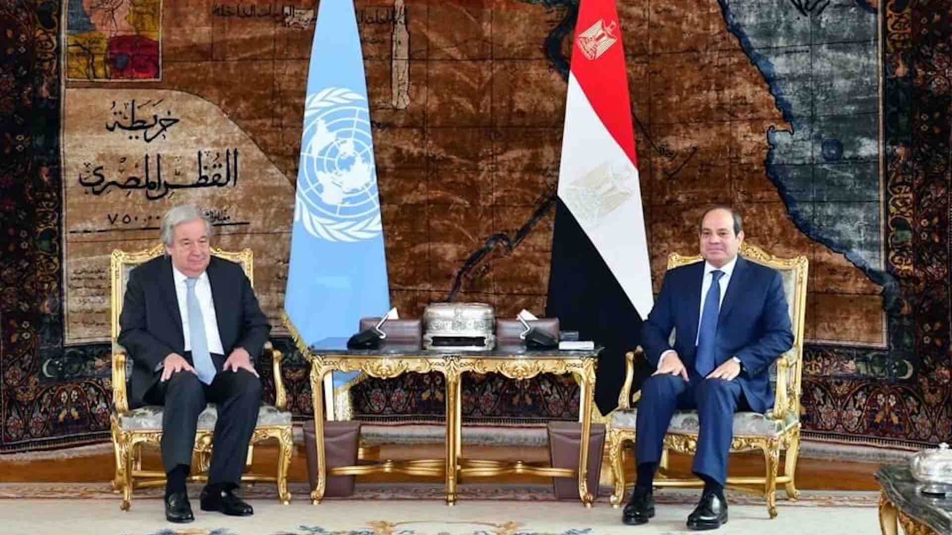Egyptian President Abdel Fattah El-Sisi and UN Secretary-General Antonio Guterres engaged in a crucial discussion concerning significant regional and international developments, with a notable emphasis on recent events unfolding in the Gaza Strip. The meeting, held in Cairo, delved into pressing matters concerning the ongoing crisis. President Sisi underscored the responsibility of the UN Security Council in addressing the escalating situation, expressing deep concern over the withdrawal of support for the UN Relief and Works Agency for Palestine Refugees (UNRWA) by certain nations. He characterized such actions as tantamount to "collective punishment of innocent Palestinians," urging for a collective effort to alleviate their plight. In outlining strategies for immediate action, President Sisi highlighted the urgent need for a ceasefire, facilitated exchanges of detainees, and the prompt delivery of humanitarian aid to alleviate the suffering of the people in Gaza. He emphasized the importance of coordinating with relevant UN agencies to ensure effective distribution of aid via land routes, while also considering the feasibility of air drops, especially in the northern regions of Gaza where access is severely restricted. Both leaders acknowledged the severity of the situation and stressed the critical importance of preventing further escalation. They firmly rejected attempts at displacing Palestinians and warned against military operations in Palestinian Rafah, citing potential catastrophic consequences on the dire humanitarian crisis. The meeting between President Sisi and Secretary-General Guterres underscores the urgent need for international cooperation to address the Gaza Strip crisis. With lives at stake and humanitarian conditions deteriorating, swift and decisive action from the international community is imperative to alleviate Palestinian suffering and work towards a sustainable solution to the conflict.